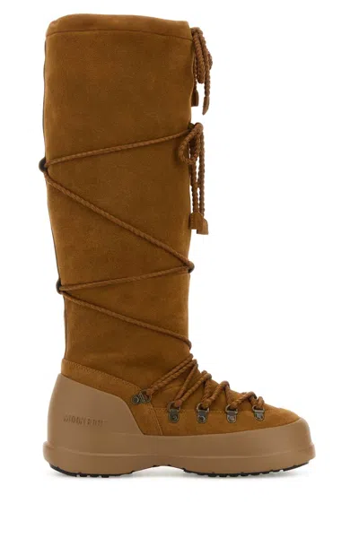 Moon Boot Camel Suede Luna Boots In Brown