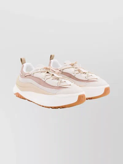 Moon Boot Chunky Sole Sneakers Featuring Mesh Panels In Neutral