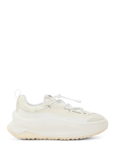 MOON BOOT CHUNKY WHITE SNEAKERS WITH UNIQUE LACING SYSTEM