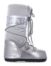 Moon Boot Icon Glance Metallic Shell And Pvc Snow Boots In Gray