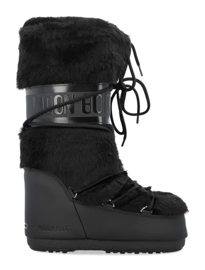 Moon Boot Classic Icon High Faux Fur Boot In Black