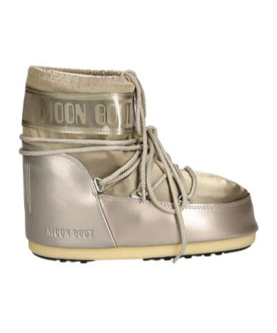 Moon Boot Classic Low Glance Lace-up Snow Boots In Nude