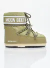 Moon Boot Sage Green Nylon Icon Low Ankle Boots In Khaki