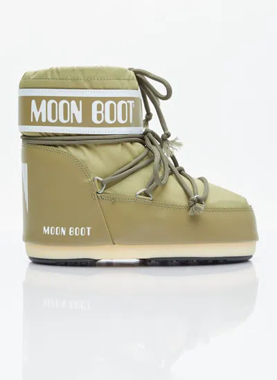 Moon Boot Icon Low Nylon Snow Boots In Khaki