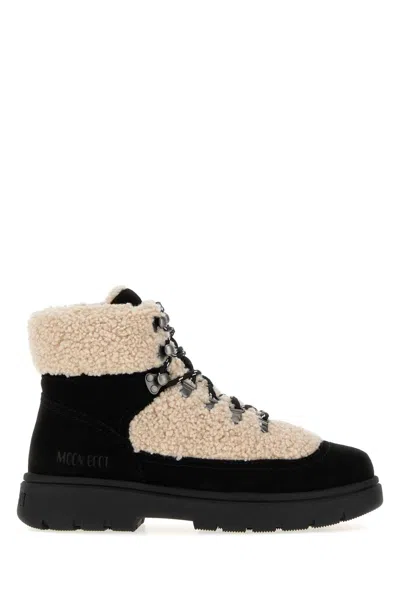 Moon Boot Combat Fleece Mini Boot In Black