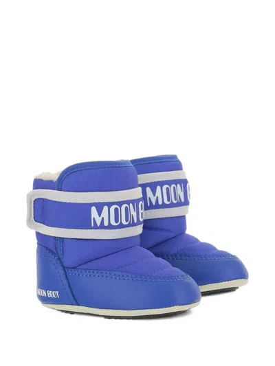 Moon Boot Kids' Crib Touch-strap Ankle Boots In Blue