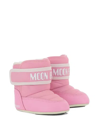 Moon Boot Kids' Crib Touch-strap Boots In Pink