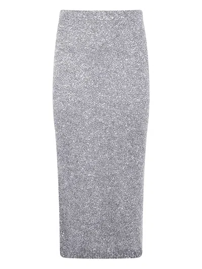 Moon Boot D. Exterior Soft Sequins Straight Skirt In Gray