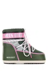 Moon Boot Mb Icon Low Glitter Woman Ankle Boots Pink Size 8-9.5 Plastic In Green