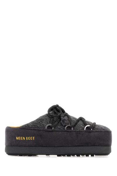 Moon Boot Dark Grey Fabric  X Guest In Residence Evx Slippers In Gray
