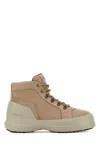 Moon Boot Grey Suede Ankle Boots With Rubber Sole