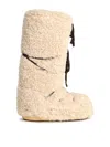 Moon Boot Logo Embellished Mid-calf Flat Sole Boots In Neutral