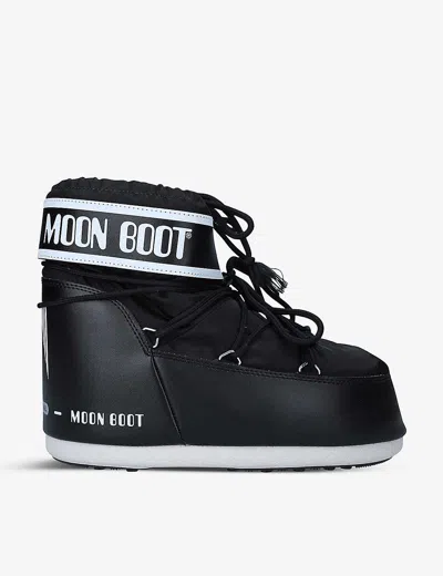 MOON BOOT ENS BLK/WHITE ICON LOW 2 LACE-UP NYLON SNOW BOOTS,49984379