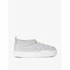 MOON BOOT ENS GREY PARK SOFT LOW-TOP SLIP-ON WOVEN TRAINERS EUR 42 / 8 UK