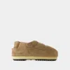 Moon Boot Beige Suede Evolution Slippers In Beige