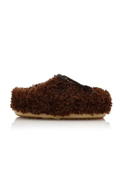 Moon Boot Evx Faux-shearling Mules In Brown
