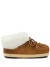 Moon Boot Evx Lace-up Shearling Mules In Brown