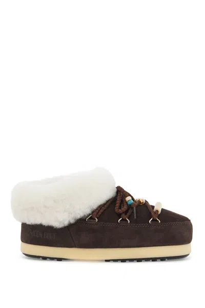 Moon Boot Suede Beads Mules In Brown