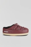 Moon Boot Evx Shell Mules In Burgundy