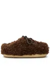 Moon Boot Evx Shearling Lace-up Mules In Brown
