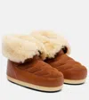 Moon Boot Evx Shearling-trimmed Leather And Suede Snow Boots In Brown