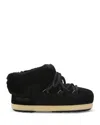 Moon Boot Black Logo Mules In Black