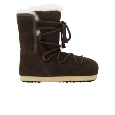 Pre-owned Moon Boot Evx Suede Shearling Boot 'dark Brown' | Men's Size 41
