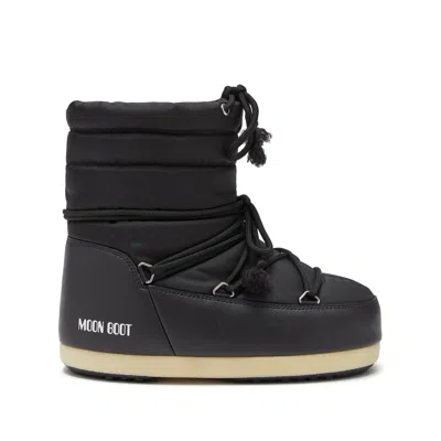 Moon Boot Fabric Sneakers In Black