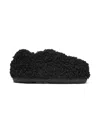 Moon Boot Faux-curly-fur Slippers In Black