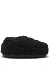 Moon Boot Faux-curly-fur Slippers In Black