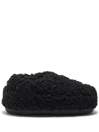Moon Boot Faux Curly Logo Band Sandals In Black