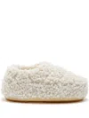 Moon Boot Faux-curly-fur Slippers In Neutrals
