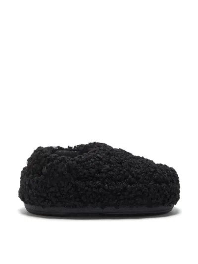Moon Boot Faux Curly Logo Band Sandals In Black