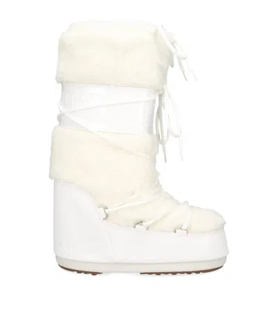Moon Boot Faux Fur Icon Boots In White