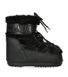 Moon Boot Iconic Faux Fur Ankle Boots With Lace-up Detail In Black