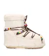 Moon Boot Icon Low Embellished Faux-fur And Suede-trimmed Shell Snow Boots In Ivory