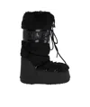 Moon Boot Black Eco Fur And Synthetic Leather Icon Boots In Black