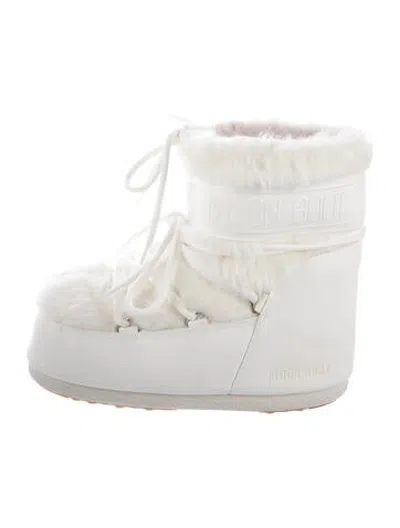 Pre-owned Moon Boot Faux Fur Snow Boots In Neutrals