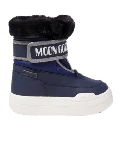 Moon Boot Kids' Faux Fur-trimmed Snow Boots In Blue