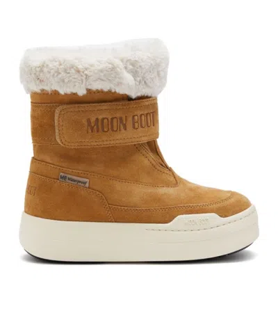 Moon Boot Faux-shearling Suede Boots In Brown