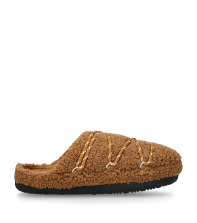 Moon Boot Teddy Slipper Bedroom Linen And Nightwear Brown