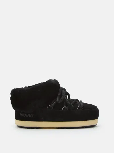 Moon Boot Faux-fur Lined Slipper In Black