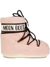 Moon Boot Pink Eco Fur Icon Low Ankle Boots In Pink