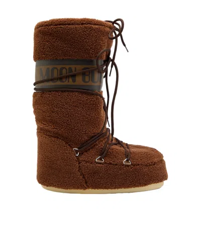 Moon Boot Fleece Mid-calf Snow Boots In Brown
