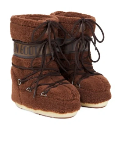 Moon Boot Kids' Fleece Snow Boots In Brown