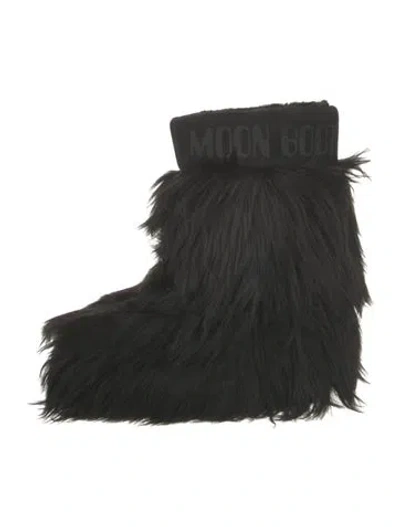 Pre-owned Moon Boot Fur Boots In Black