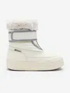 Moon Boot Girls Jr Park Strap Boots In Ivory