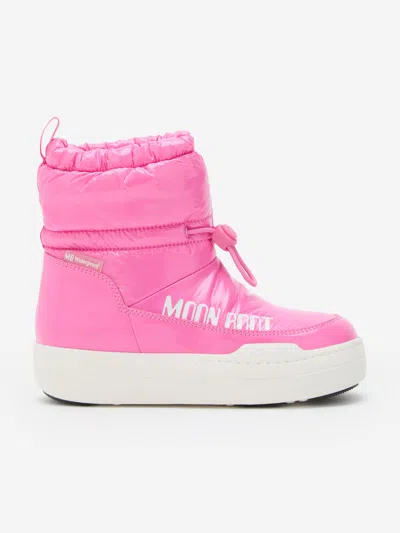 Moon Boot Kids'  Girls Jr Park Tube Mid Glitter Wp Boots In Pink