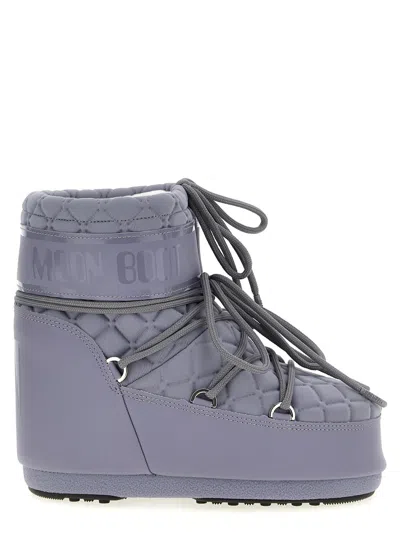 MOON BOOT GREY ICON LOW QUILT BOOTS
