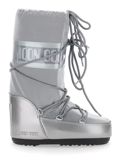 MOON BOOT GREY LOGO BOOTS